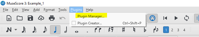 Opening Musescore Plugin Manager